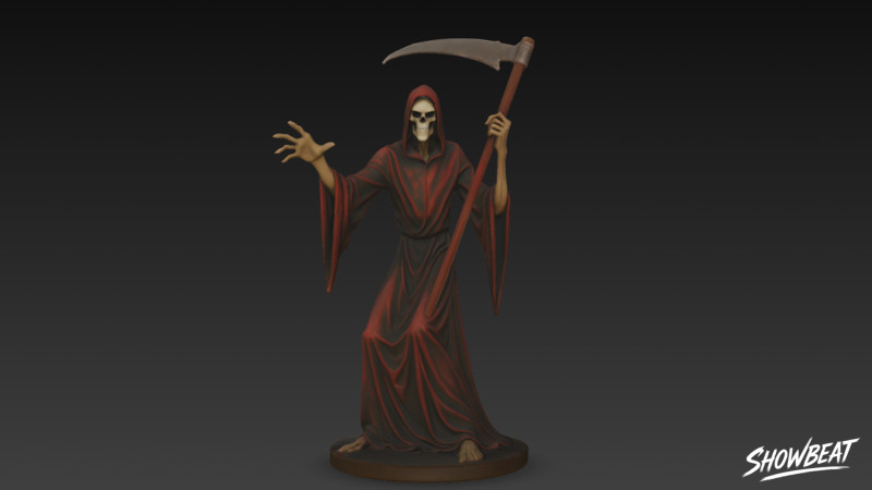 포즈를 취하고 있는 저승사자 동상 3D 모델 .c4d .max .obj .3ds .fbx .stl .blend 