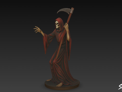 포즈를 취하고 있는 저승사자 동상 3D 모델