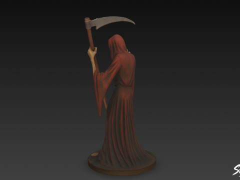 포즈를 취하고 있는 저승사자 동상 3D 모델