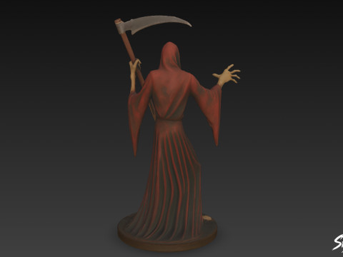 포즈를 취하고 있는 저승사자 동상 3D 모델