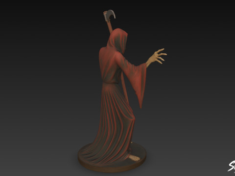 포즈를 취하고 있는 저승사자 동상 3D 모델