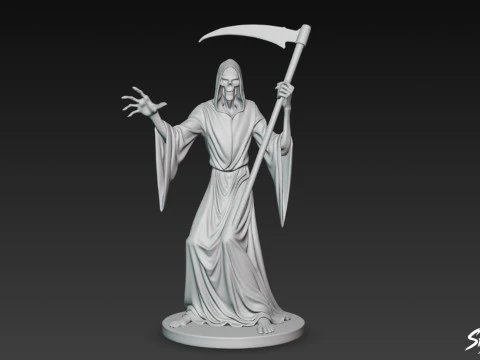 Grim Reaper Statue Reaching Pose 3D Model