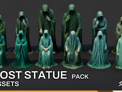 Paket Patung Hantu Model 3D