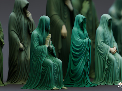 Ghost Statue Pack 3D Model