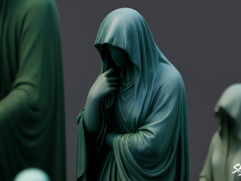 Ghost Statue Pack 3D Model