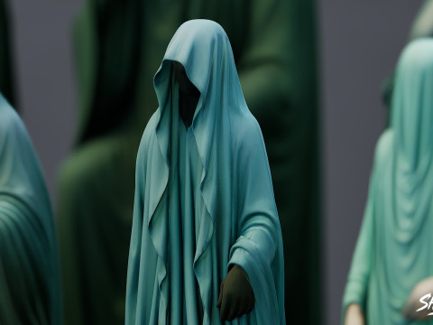 Ghost Statue Pack 3D Model