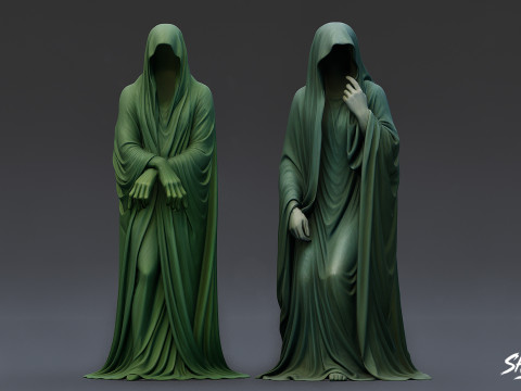 Ghost Statue Pack 3D Model
