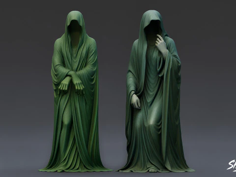 Ghost Statue Pack 3D Model