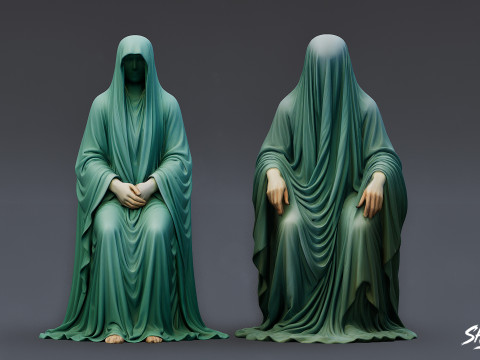 Ghost Statue Pack 3D Model