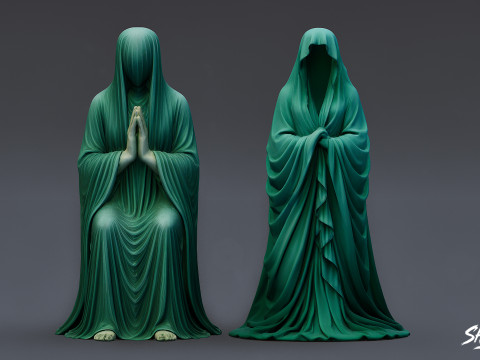 Ghost Statue Pack 3D Model