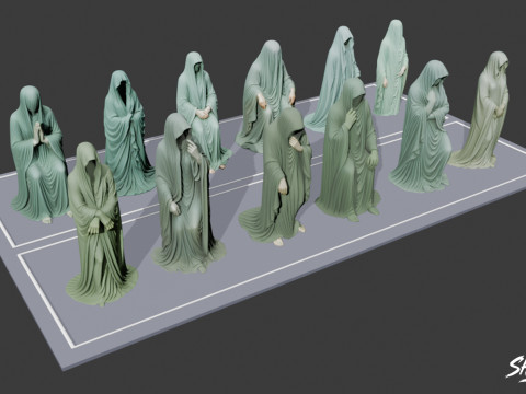 Ghost Statue Pack 3D Model