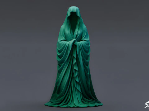 Ghost Statue Standing Vigil 3D Model