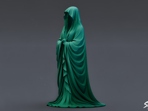 Geisterstatue, stehend, wachsam 3D Modell