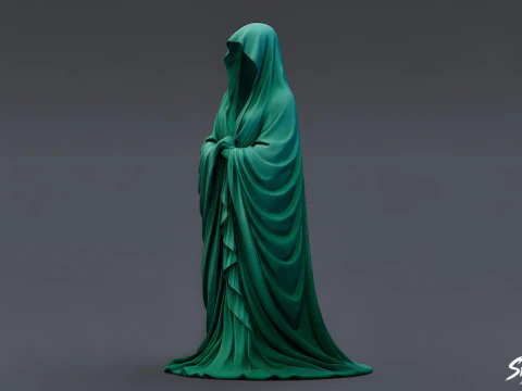 Ghost Statue Standing Vigil 3D Model