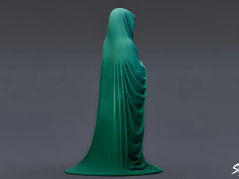 Ghost Statue Standing Vigil 3D Model
