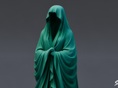 Geisterstatue, stehend, wachsam 3D Modell