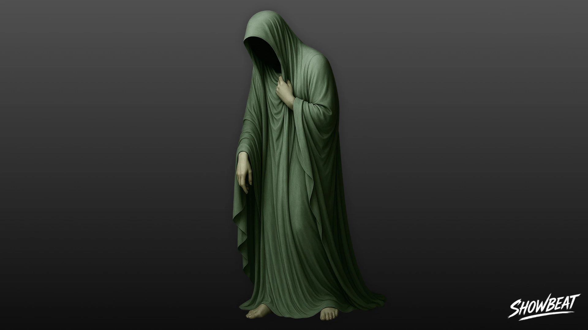 Ghost Statue Bowed Figure 3D Model .c4d .max .obj .3ds .fbx .stl .blend 