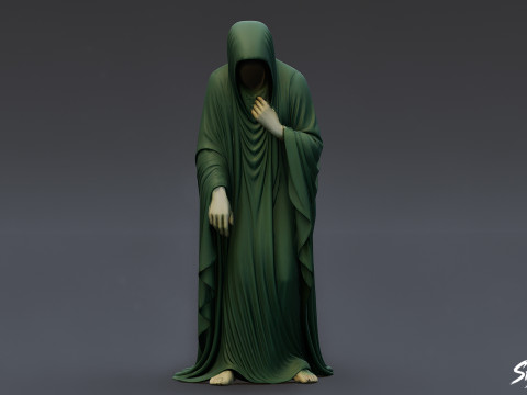 幽霊像お辞儀フィギュア 3Dモデル