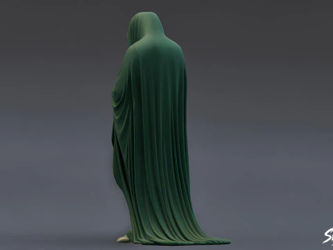 Ghost Statue Bowed Figure 3D Model