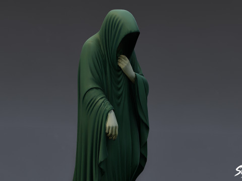 幽霊像お辞儀フィギュア 3Dモデル