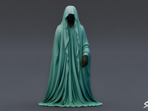 Статуя призрака с протянутой рукой 3D Модель