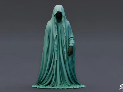 Ghost Statue Outstretched Hand 3D Model