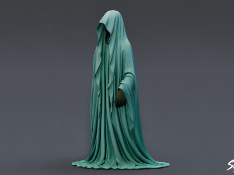 Статуя призрака с протянутой рукой 3D Модель