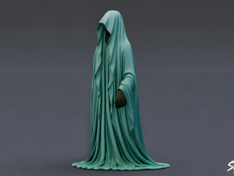 Ghost Statue Outstretched Hand 3D Model