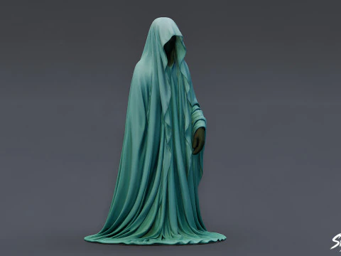 Ghost Statue Outstretched Hand 3D Model