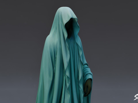 Статуя призрака с протянутой рукой 3D Модель