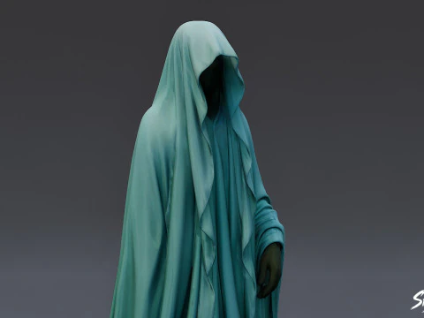 Ghost Statue Outstretched Hand 3D Model