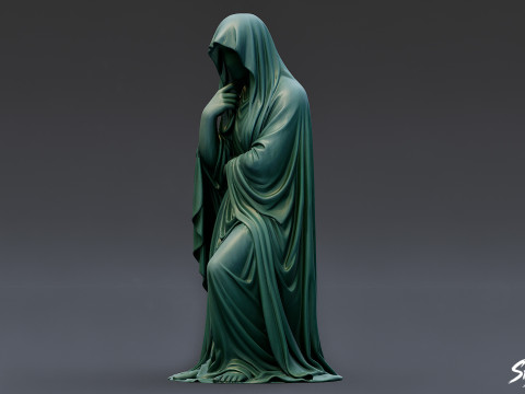 Posąg Ducha – kontemplacja w pozycji siedzącej Model 3D