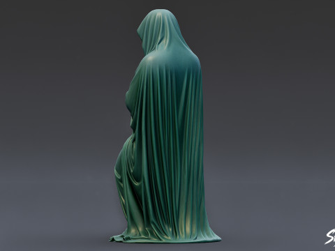 Posąg Ducha – kontemplacja w pozycji siedzącej Model 3D