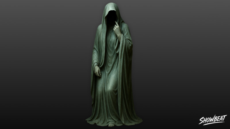 Posąg ducha siedzącego z podniesioną ręką Model 3D .c4d .max .obj .3ds .fbx .stl .blend 