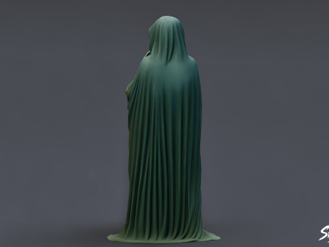 Posąg ducha siedzącego z podniesioną ręką Model 3D