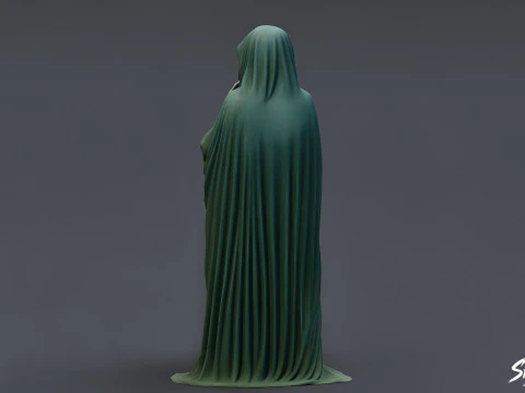 Ghost Statue Seated Hand Raised 3D Model