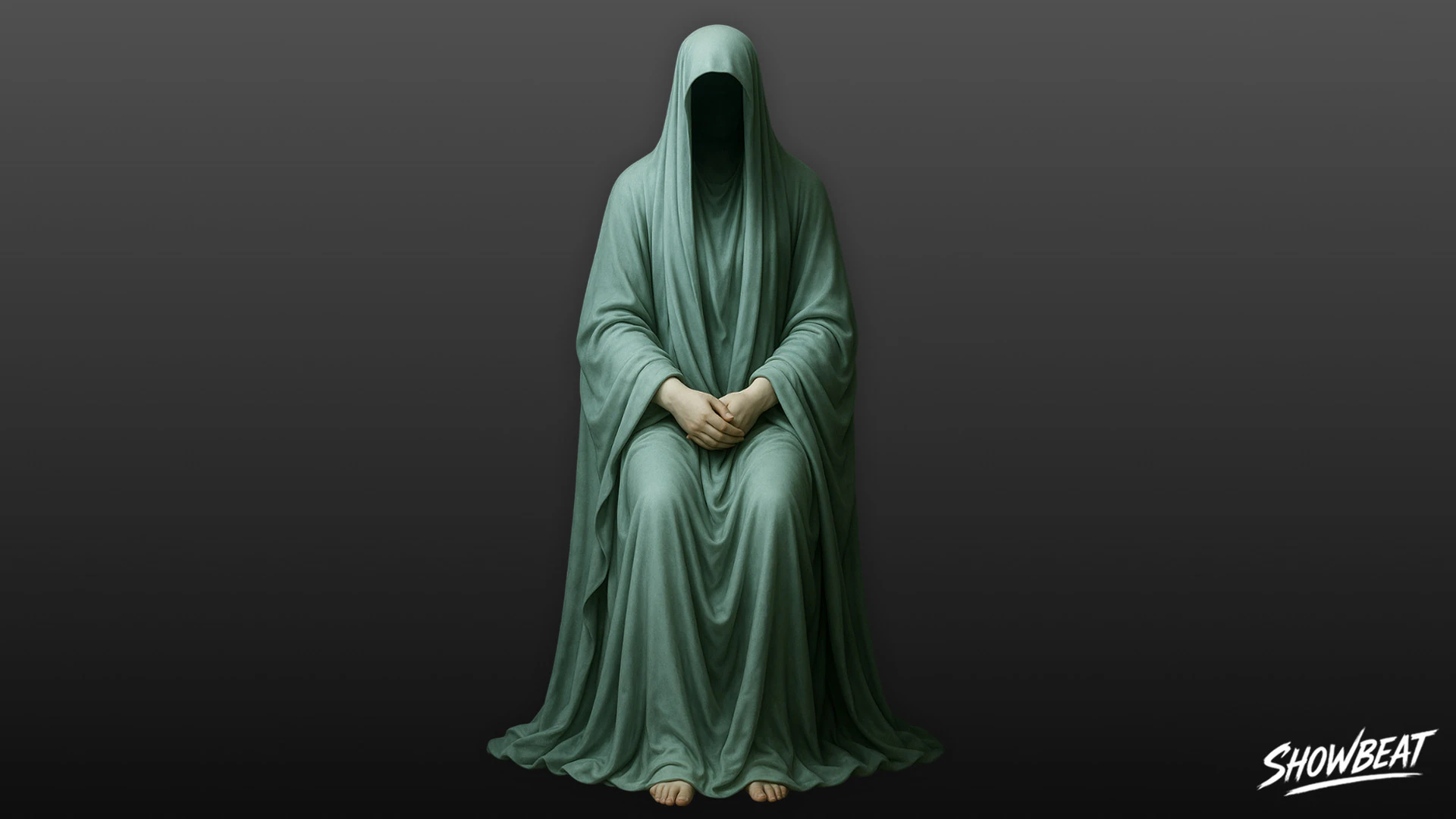 Ghost Statue Seated Hands Folded 3D Model .c4d .max .obj .3ds .fbx .stl .blend