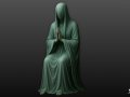 Ghost Statue Seated Praying 3D Model