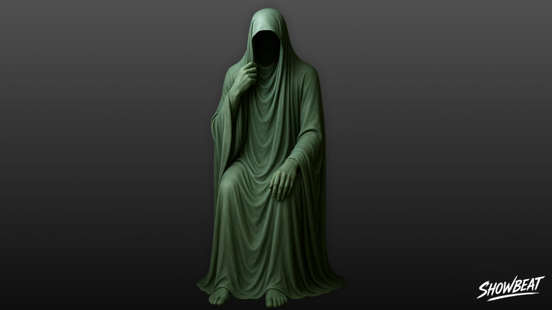 Ghost Statue Seated Thoughtful 3D Model .c4d .max .obj .3ds .fbx .stl .blend 