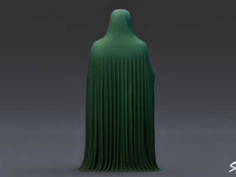 Spookstandbeeld zittend nadenkend 3D Model