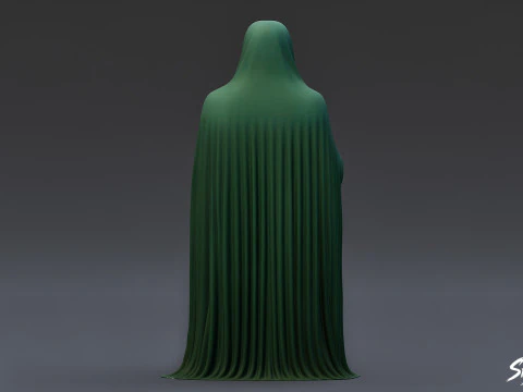 Ghost Statue Seated Thoughtful 3D Model