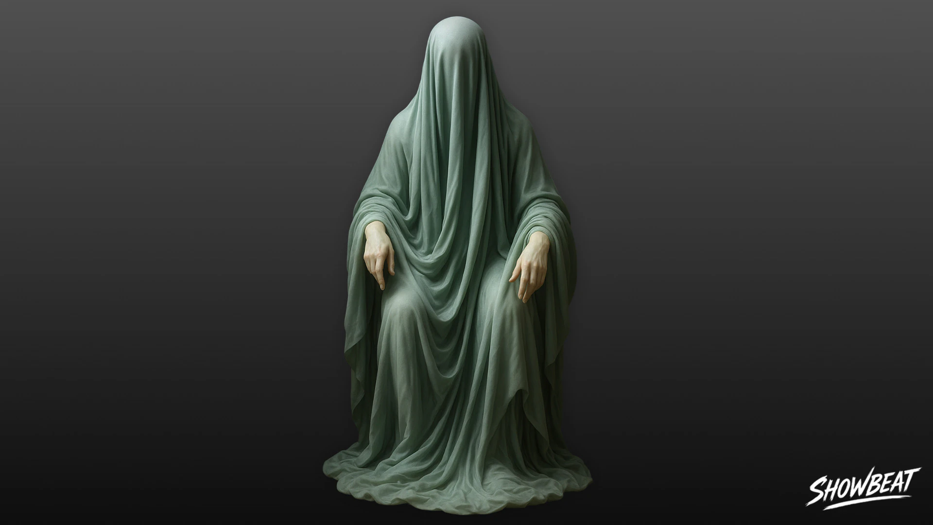 Ghost Statue Seated Throne 3D Model .c4d .max .obj .3ds .fbx .stl .blend 