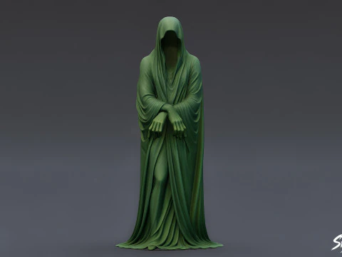 Ghost Statue Standing Arms Crossed 3D Model