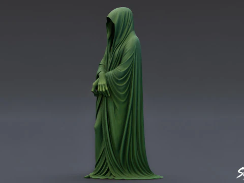 Ghost Statue Standing Arms Crossed 3D Model