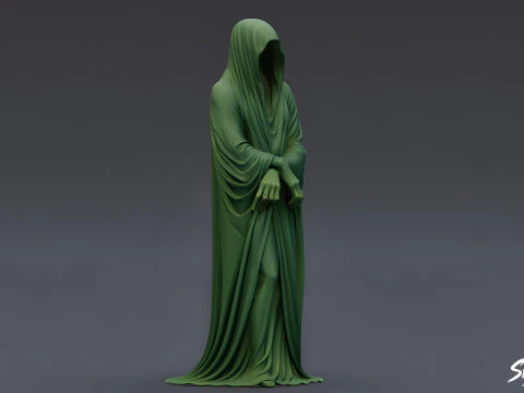 Ghost Statue Standing Arms Crossed 3D Model