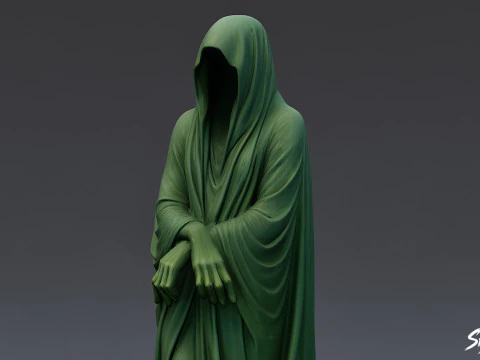 Ghost Statue Standing Arms Crossed 3D Model