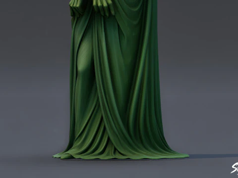 Ghost Statue Standing Arms Crossed 3D Model