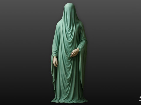 Statue Fantôme Debout Drapée Modèle 3D