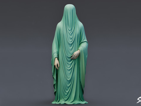 Statue Fantôme Debout Drapée Modèle 3D