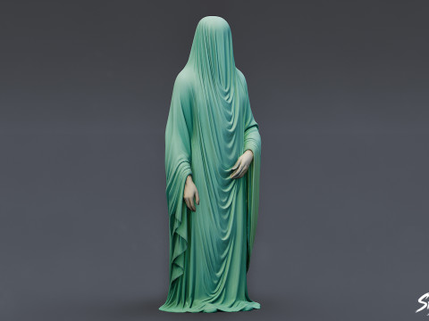Statue Fantôme Debout Drapée Modèle 3D